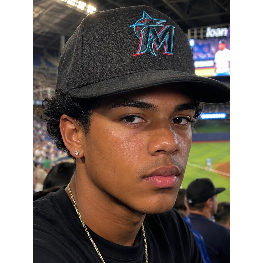 OC Sports Miami Marlins Youth Baseball‎ Cap Black Team MLB Adjustable Hat